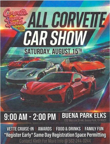 All Corvette Car Show flyer August 2026